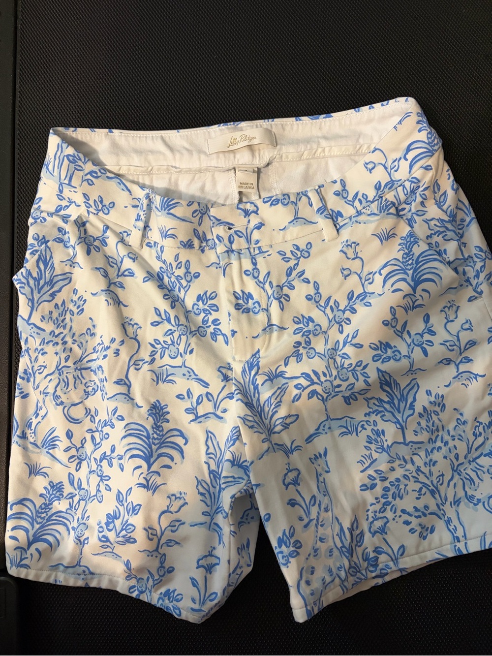 Lilly Pulitzer White Shorts with Blue Floral Print